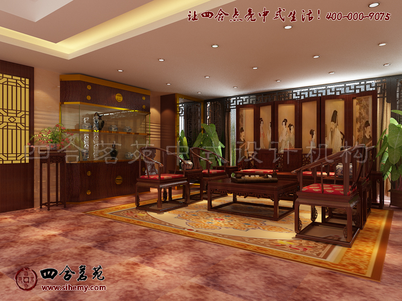 裝飾筆觸鋪陳下呈現(xiàn)古韻 中式茶樓設(shè)計效果圖