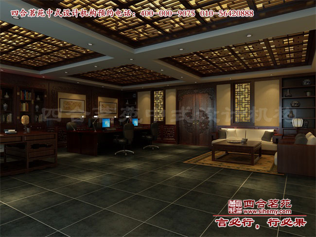 會所辦公室效果圖 中式設(shè)計風(fēng)格辦公會所設(shè)計效果圖